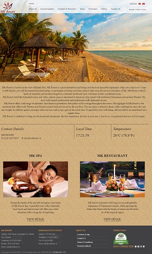 Mẫu thiết kế website khách sạn, resort