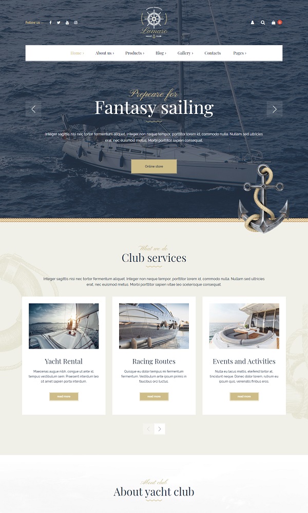 Mẫu website du thuyền