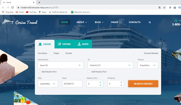 Thiết kế website du thuyền